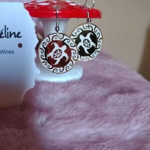 Celine Turtle Dangly Earrings